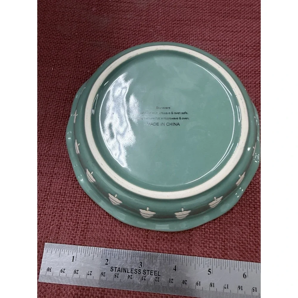 Stoneware Mini Pie Dish Holiday 6.5‎ in Wide Scallopped Microwave Oven Safe 8 oz